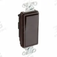 BRYANT Wall Switch: Rocker Switch, Single Pole, Maintained, Brown, 120/277V AC, 15 A (MPN 9801). Key specifications — Illuminated: No; Voltage Rating: 120/277V AC.