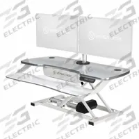 VERSADESK Standing Desk: Electronic, White, Wood, 40 in Overall Wd, 24 in Overall Dp (MPN VDPPE4024-WW). Key specifications — Desktop Material: Wood; Brand: VERSADESK; Desktop Color: White.