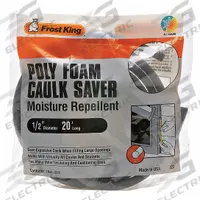 FROST KING Door Weatherstripping: 20 ft Lg, 1/2 in Wd, 20 in Ht (MPN C22H). Key specifications — Insert Material: Foam; Flange Material: Vinyl; Brand: FROST KING.