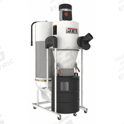 JET Wood Dust Collector: Cyclone, 115V AC - Mobile Cyclone-Style Wood Dust Collectors with Cartridge Filter