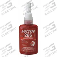 LOCTITE High-Strength Threadlocker: 266, Red, High-Temp Resistant, 1.69 fl oz, Bottle, 1 EA (MPN 232329)