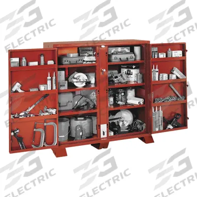 CRESCENT JOBOX Jobsite Cabinet: 60 3/4 in W x 24 1/4 in D x 60 1/4 in H, 47.5 cu ft, Padlock - Jobsite Cabinets