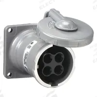 HUBBELL Pin and Sleeve Receptacle: Silver, 250V DC/600V AC, Three Phase, 60 A, 4 Pole, 5 Wire (MPN HBL5100RS1W). Key specifications — Brand: HUBBELL.