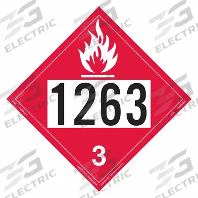 LABELMASTER Flammable Liquid Placard: 1263, 10 3/4 in x 10 3/4 in, 10 3/4 in Label Ht - Class 3: Flammable Liquids