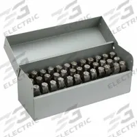 C.H. HANSON Hand Stamp Kit: 0 thru 9 (6 doubles as 9)/Ampersand (&)/A thru Z, 3/8 in Character Ht (MPN 20627). Key specifications — Material: Steel; Brand: C.H. HANSON; Characters Included: A thru Z.