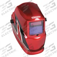 WESTWARD Welding Helmet: Auto-Darkening, 2 Arc Sensors, Graphics, Black/Red/White, W9-13, Analog (MPN 22XX47). Key specifications — Color: Graphics; Suspension Adjustment Type: Ratchet; Graphics: Black/Red/White; Viewing Area: 3.82 in x 1.85 in; Brand: WESTWARD; Grind Mode: Yes; Helmet Material: Nylon; Helmet Type_Original: Auto-Darkening.