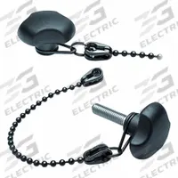 ELESA Hand Knob: 3 Point, M10 Thread, Blind Hole, 200 mm Tether Lg, Black, Plastic, SS Thread (MPN 168476). Key specifications — Brand: ELESA; Tether Color: Black; Seal Material: POM; Tether Material: POM-Based Technopolymer.