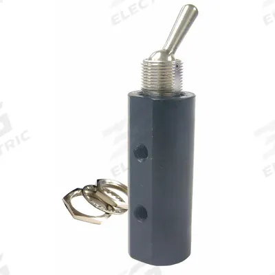 PNEUMADYNE INC Manual Air Control Valve: Four-Way / Two-Position, 10-32 UNF, Toggle - Pneumadyne 45 Series Manual Air Control Valves