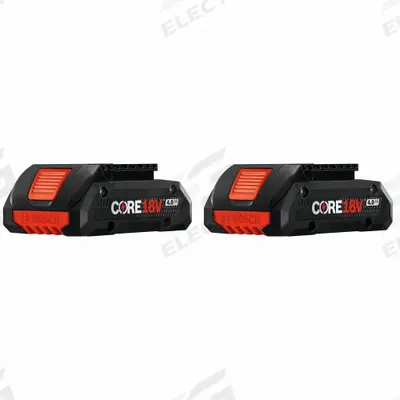 BOSCH Battery: CORE18V, 4 Ah, 2 Batteries Included, 18V DC - Bosch Cordless Tool Batteries