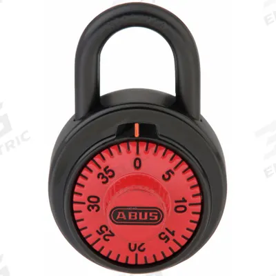 ABUS Combination Padlock: Dial Combo, Black, Steel, Std Shackle - Standard Shackle Combination Padlocks