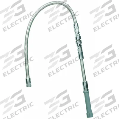 T&S BRASS Pre-Rinse Hose: Stainless Steel, Stainless Steel, 44 in Overall Lg - Faucet Sprayer Hoses