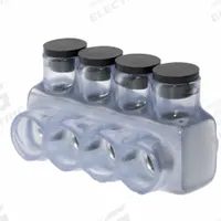 POLARIS Multitap Connector: 4 Port, Single-Sided Entry, 4 AWG – 500 kcmil Wire Size, Clear (MPN IPL500-4C). Key specifications — Body Material: Aluminum; Brand: POLARIS.