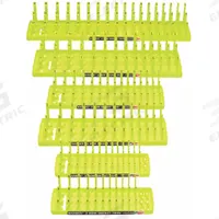 HANSEN Socket Tray: Yellow, 22 5/8 in Overall Wd, 39_42_45_54 Posts/Slots, Plastic, Sockets (MPN 92016). Key specifications — attr1125348: Plastic; attr1125346: HANSEN; attr1125347: Yellow; attr1136588: Sockets; attr1125364: Socket Tray.