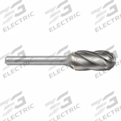 SGS PRO Carbide Bur: Ball-Nosed Cylinder, SC-5NF, 1/2" x 1" Head - Single-Cut Ball-Nosed Cylinder Burs