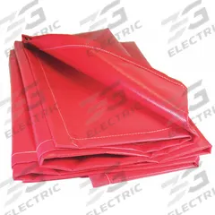 MAURITZON Tarp: 20 ft Lg, 2.5 ft Wd, Heavy Duty, 20 mil, Vinyl, Red, 13 oz/sq yd, Water Resistant (MPN SALR-02-0320). Key specifications — Color: Red; Brand: MAURITZON; Resistance Properties: Flame Retardant.