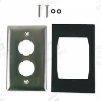 HUBBELL PREMISE WIRING Wall Plate: Gray, 1 Gang, 2 Port, Flat Module, Stainless Steel (MPN HISF12). Key specifications — Brand: HUBBELL PREMISE WIRING; Material: Stainless Steel; Color: Gray; Module Style: Flat.
