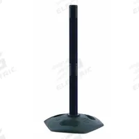 TENSABARRIER Dual Belt Receiver Post: Round Sloped, 38 in Post Ht, Black, Plastic, Nonfillable Base (MPN 886T2-33-RCV). Key specifications — Brand: TENSABARRIER; Post Color: Black; Post Material: Plastic; Base Material: Rubber; Base Shape: Sloped.