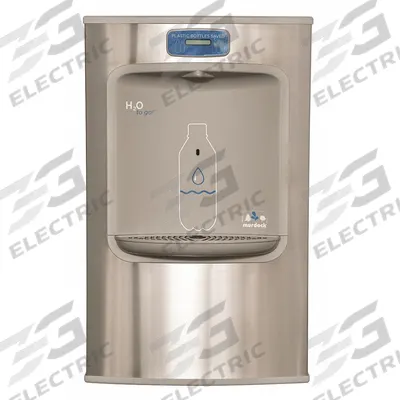 H2O TO GO Bottle Filler: On-Wall, Non-Refrigerated, Stainless Steel, Gray - On-Wall Bottle Fillers