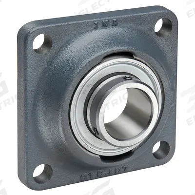 INA 4 Bolt Flange Bearing: Radial Ball, 30 mm Bore, Cast Iron, Set Screws - General Purpose Flange-Mount Ball Bearings