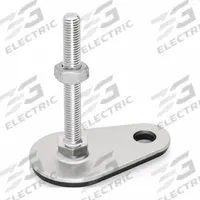 JW WINCO Male-End Leveling Mount: Swiveling Stud, 3/8"-16 Thread Size, 3,147 lbf Capacity (MPN 43-50-3/8X16-75-D3-SK). Key specifications — Finish: Plain; Base Shape: Teardrop; Load Capacity: 3,147 lbf; Thrust Pad Material: Buna-N; Mounting Holes: Mounting Holes Included; Includes: Rubber Pad; Hex Size: 11/16 in.