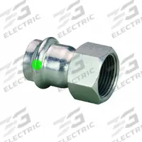 VIEGA PROPRESS Crimp Adapter Fitting: 1 1/2 in CTS x 1 1/2 in Pipe Size, Straight, Press-fit x FNPT (MPN 80115). Key specifications — Brand: VIEGA PROPRESS.