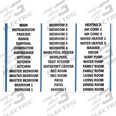 BRADY Wire Marker Book: Assorted Load Center and Residential Legends, Black on White - Preprinted Wire Marking Label Sheets