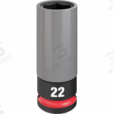 MILWAUKEE Lug Nut Wheel Socket: 1/2 in Drive Size, Metric, 22 mm Socket Size, 6-Point - Non-Marring Drive Sockets