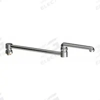 CHICAGO FAUCETS Spout: Spout, Double-Joint, Double Jointed/Swivel Spout, Brass, Polished Chrome (MPN DJ18LEOJKAB). Key specifications — Includes: Mounting Hardware; Product Type: Spout; Spout Style: Double Jointed/Swivel; Body Material: Brass; Color/Finish: Polished Chrome; Brand: CHICAGO FAUCETS.