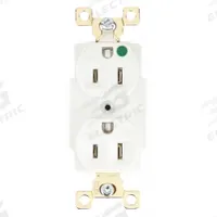 BRYANT Receptacle: Hospital Grade Fed. Spec., Duplex, 5-15R, White, 125V AC, 15 A, 2 Pole / 3 Wire (MPN BRY8200W)
