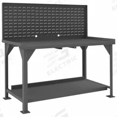 DURHAM MFG Workbench: Fixed Ht, Steel, 72 in x 30 in, 4,000 lb Overall Load Capacity, Gray (MPN DWB-3072-BE-LP-95). Key specifications — Brand: DURHAM MFG.