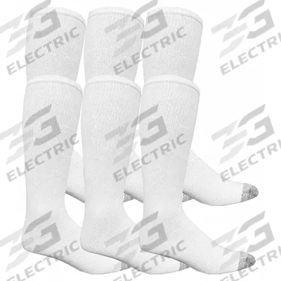 FRUIT OF THE LOOM Socks: Crew, 10 in, Men's, White, Cotton, 13 For Men's Shoe Size - Max - General Purpose Work Socks