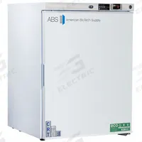 Controlled Room Temperature Cabinet: 115 V, 20°C to 25°C, 23 3/4 in Overall Wd, 24 in Overall Dp (MPN CRT-ABT-HC-UCFS-0504). Key specifications — Brand: AMERICAN BIOTECH SUPPLY; Voltage: 115 V; Includes: (3) Adjustable Shelves; Door Hinge: Right Hinge.