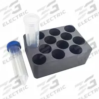 Centrifuge Block: 2 in Overall Ht, 5 1/2 in Overall Lg, 4 in Overall Wd, Evaporator (MPN 109A YH-2429-50). Key specifications — Compatible with Product Type: Evaporator; Features: (12) Positions for 50 mL Centrifuge Tubes; Brand: GLAS-COL.