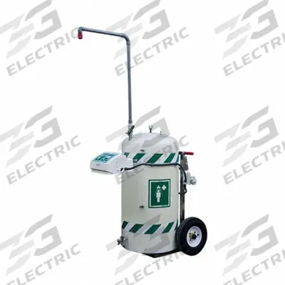 HUGHES Portable Shower: Pressurized, Eyes and Face Eyewash Coverage, 30 gal Tank Capacity - Pressurized Showers with Eyewash