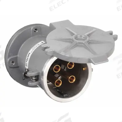 HUBBELL Pin and Sleeve Receptacle: Gray, 250V DC/600V AC, Three Phase, 200 A, 4 Pole - Reverse Service Watertight Receptacles