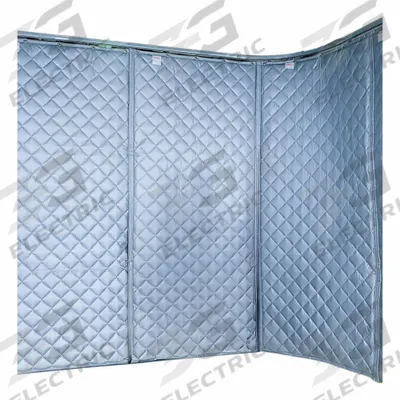 SINGER SAFETY Acoustic Partition: 0.7 NRC, 12 ft Overall Wd, 8 ft Overall Lg, 2 in Thick - Track-Mounted Hanging Acoustic Curtains