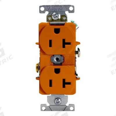 LEVITON Plugs and Receptacles: Duplex, 5-20, Orange, 125V AC, 20 A, 2 Pole / 3 Wire (MPN 5362-SO) - General Purpose Receptacles