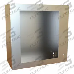 HAMMOND Electrical Enclosure: Stainless Steel, 24 in x 24 in x 10 in, NEMA 12/13/3R/4/4X, Hinged (MPN EN4SD242410WSS). Key specifications — Brand: HAMMOND; Closure Method: 1/4-Turn Latch; Enclosure Material: Stainless Steel; Knockouts: Not Included.