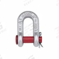 CROSBY Round Pin Chain Shackle: D-Shackle, 1,000 lb Working Load Limit, 1/4 in Body Thick, Silver (MPN 1018810). Key specifications — Body Material: Carbon Steel; Brand: CROSBY.