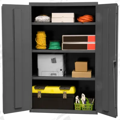 DURHAM MFG Storage Cabinet: 36 in x 18 in x 60 in, Swing Handle & Keyed, 14 ga Panel Thick - Industrial Shelf Cabinets