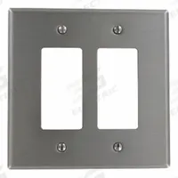 LEVITON Wall Plate: Decorator-Rocker, 2 Gang, Jumbo Size (MPN SO262). Key specifications — Brand: LEVITON; Material: Stainless Steel.
