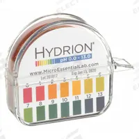 HYDRION pH Paper: 0 pH to 13 pH, 1.0 pH Resolution, 15 ft Overall Lg, 1/8 in Overall Wd, 200 Tests (MPN M1313). Key specifications — pH Resolution: 1.0 pH; Brand: HYDRION.