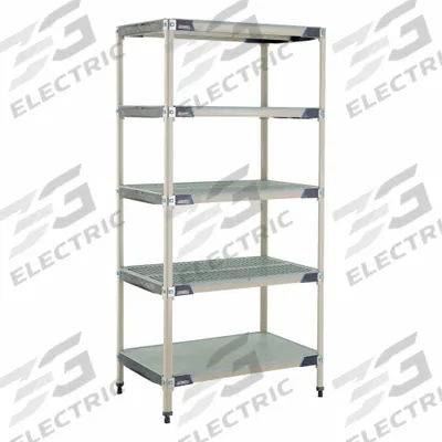 METRO Industrial Shelving Starter: 24 in x 36 in, 74 in Overall Ht - Harsh-Environment Antimicrobial Stationary Plastic Shelving