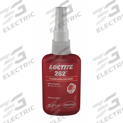 LOCTITE High-Strength Threadlocker: 262, Red, Oil Tolerant, 1.69 fl oz, Bottle - High-Strength Threadlockers (Red)