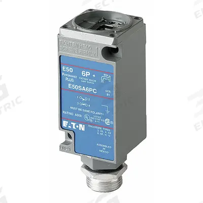 EATON Limit Switch Body: EN50041 Body, 2 Mounting Holes, 1NO/1NC - Body & Receptacle Assemblies for Limit Switches