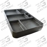 CORTECH Food Tray: 14 1/4 in Overall Lg, 9 1/2 in Overall Wd, Dark Gray, 7 Compartments, Gray (MPN 3000DG). Key specifications — Brand: CORTECH; Color: Dark Gray; NSF Certified: No.