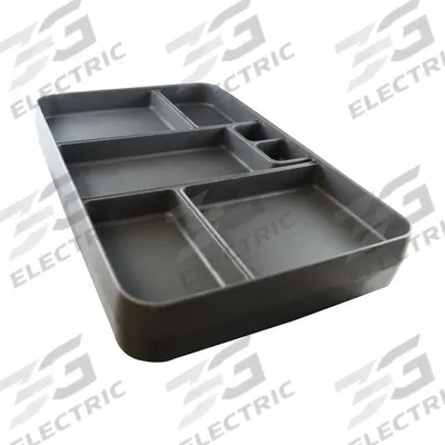 CORTECH Food Tray: 14 1/4 in Overall Lg, 9 1/2 in Overall Wd, Dark Gray, 7 Compartments - X-Trays for Correctional Facilities