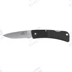 GERBER Folding Knife: 2 in Blade Lg, 2 1/2 in Closed Lg, 4 1/2 in Overall Lg, Plastic, Straight (MPN 46050). Key specifications — attr307537: Plastic; attr307538: No; attr324882: GERBER.