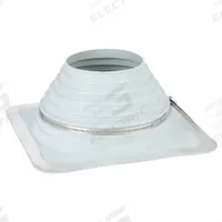 7.6"H-W Alum; EPDM Roof Vent Pipe Flshng: For Corrugated Metal Roof, Square Base, For 1 Pipes, EPDM (MPN 4YN35). Key specifications — Top Opening: Open; Material - Collar: EPDM; Brand: PORTALS PLUS.