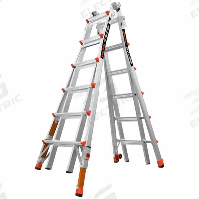 LITTLE GIANT Combination Ladder: 6 Configurations, Aluminum, 300 lb Load Capacity - All Configuration Multifunction Ladders